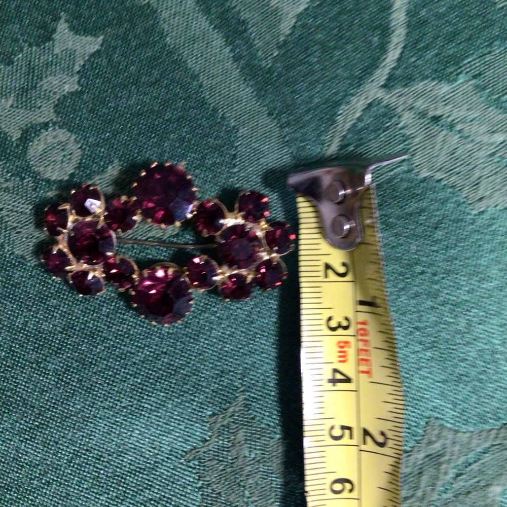 Vintage Purple Brooch Rhinestone Pin - Picture 6 of 6
